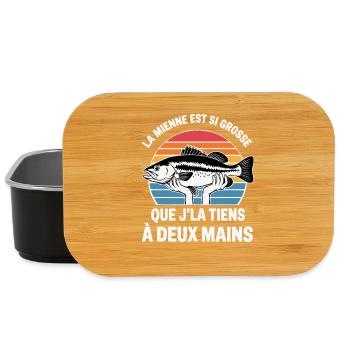 Cadeau original pêcheur drôle Humour pêche  - Boîte à goûter - noir - Devant