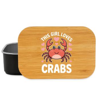 Crab Saying Girl Funny Crab Gift - Lunch Box - black - Front