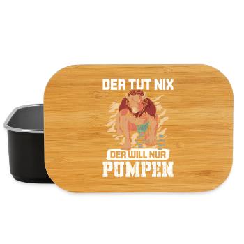 Bodybuilder DER TUT NIX DER WILL PUMPEN Lustig - Lunch Box - Schwarz - Vorne