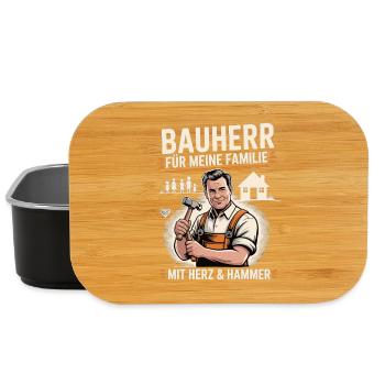 Bauherr Für Familie mit Herz & Hammer - Lunch Box - Schwarz - Vorne