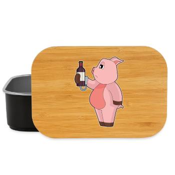 Pork Bottle Red Wine - Lunch Box - black - Front