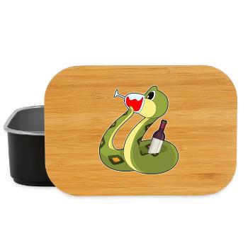 Snake Bottle of Red Wine - Lunch Box - black - Front