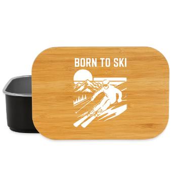 Skiing Born To Ski Design Skier - Boîte à goûter - noir - Devant