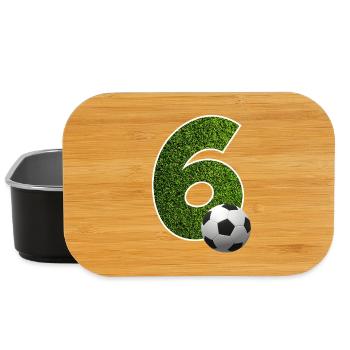 NR. 6 NUMMER 6 FUßBALL 6. GEBURTSTAG - Lunch Box - Schwarz - Vorne