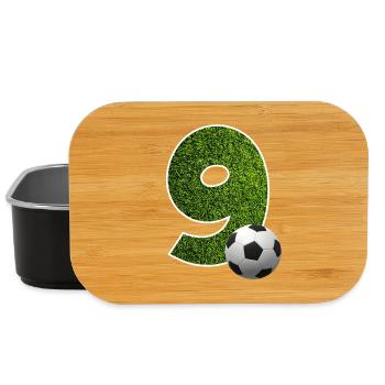 NR. 9 NUMMER 9 FUßBALL 9. GEBURTSTAG - Lunch Box - Schwarz - Vorne