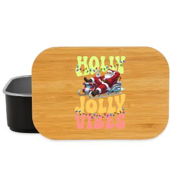 Santa Sleigh Holy Jolly Vibes - Lunch Box - Schwarz - Vorne