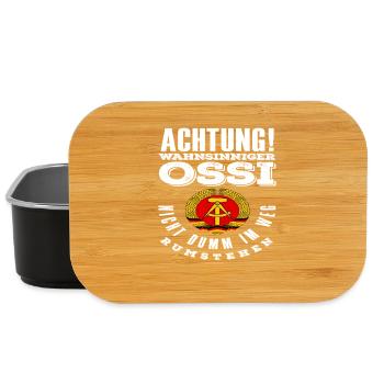 Achtung Wahnsinniger Ossi Spruch DDR Stolz - Lunch Box - Schwarz - Vorne