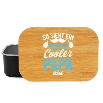 So Sieht Ein Echte Cooler Papa Aus Vatertag - Lunch Box - Schwarz - Vorne