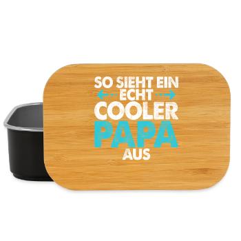 So Sieht Ein Echte Cooler Papa Aus Vatertag - Lunch Box - Schwarz - Vorne