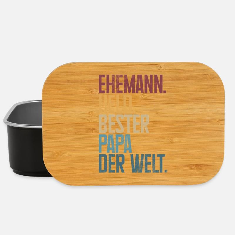 Ehemann Held Bester Papa Der Welt Retro - Lunch Box - Schwarz