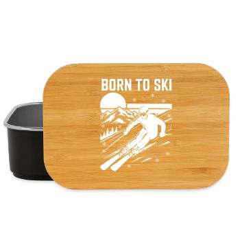Born to Ski Design Skifahren - Lunch Box - Schwarz - Vorne
