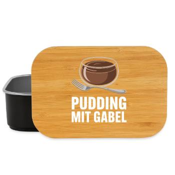 Pudding with fork - Lunch Box - black - Front