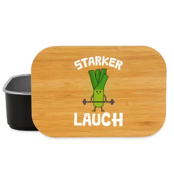 Weightlifter STRONG LEEK Funny - Lunch Box - black - Front
