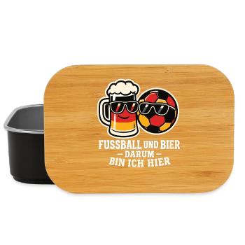 Football et bière - Boîte à goûter - noir - Devant