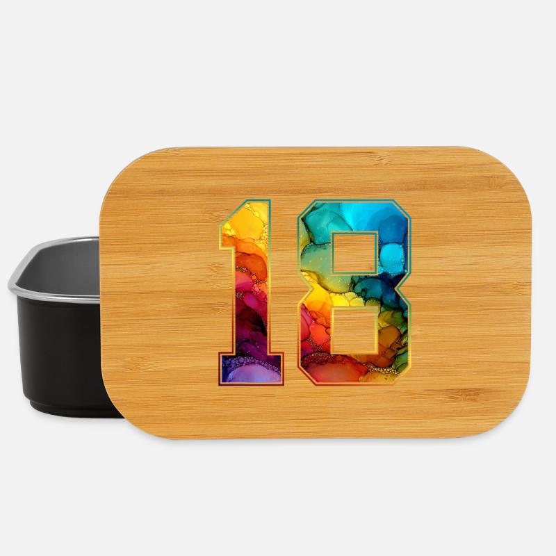 NR. 18 NUMMER 18 COLLEGE 18. GEBURTSTAG - Lunch Box - Schwarz