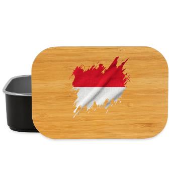 Indonesian flag, torn style - Lunch Box - black - Front