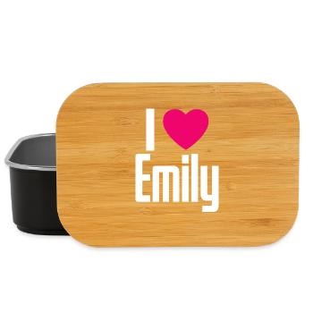 I Love Emily Pink Heart I Love Emily - Lunch Box - black - Front