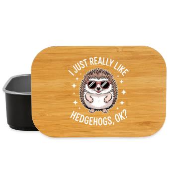 Hedgehog Saying Funny Hedgehog Gift - Lunch Box - black - Front