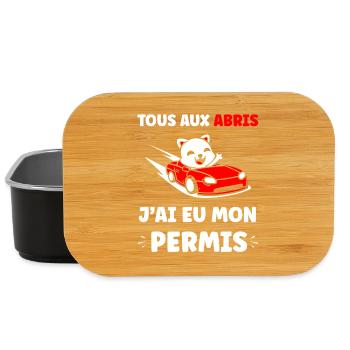 Panda in Red Cabrio Allowed - Lunch Box - black - Front