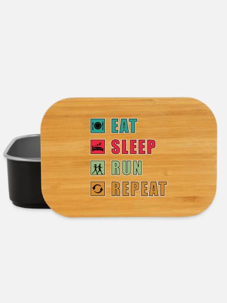 Eat Sleep Run Repeat – Aktiv-Lifestyle Shirt - Lunch Box - Schwarz