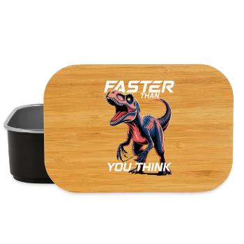 Faster Than You Think Dinosaur Velociraptor - Lunch Box - black - Front