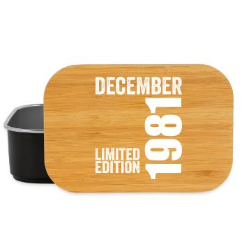 Retro Geburtstagsgeschenk - Dezember 1981 - Lunch Box - Schwarz - Vorne