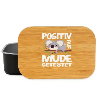 Testé positif pour l’humour du koala fatigué - Boîte à goûter - noir - Devant