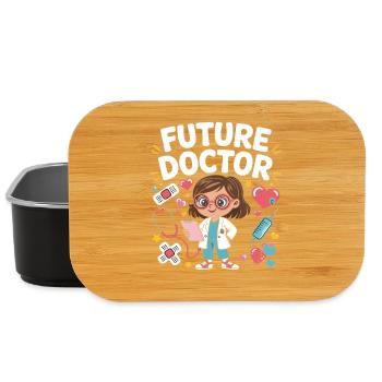 Future Doctor Cartoon - Lunch Box - black - Front