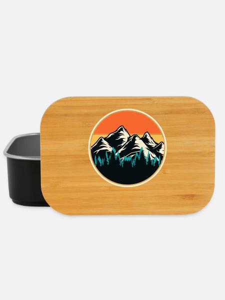 Hiking Hiker Mountaineer Gift - Lunch Box - black