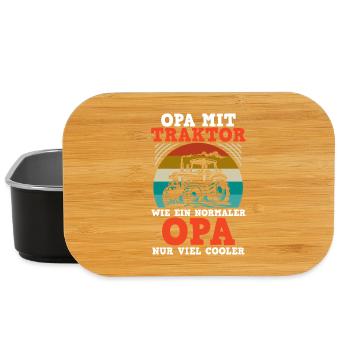 Landwirt Bauernhof Farmer Bauer Opa Großvater Trak - Lunch Box - Schwarz - Vorne