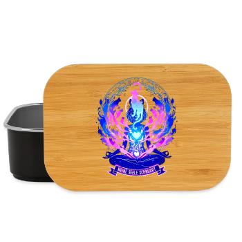 Meine Seele Schnurrt - Yoga Katze Aura Statement - Lunch Box - Schwarz - Vorne
