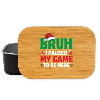 Bruh, ich habe mein Spiel pausiert, um hier zu sein Gaming Xmas Gamer - Lunch Box - Schwarz - Vorne