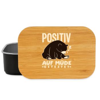Testé positif pour l’humour d’ours fatigué - Boîte à goûter - noir - Devant