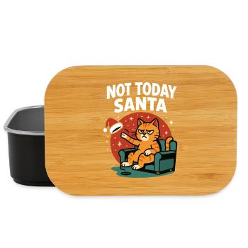 Lustige Katze Nicht Heute Weihnachtsmann Weihnachten Humor - Lunch Box - Schwarz - Vorne