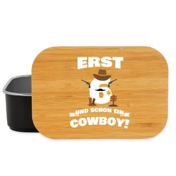 Seulement 6 ans et déjà une idée cadeau cowboy / enfants - Boîte à goûter - noir - Devant