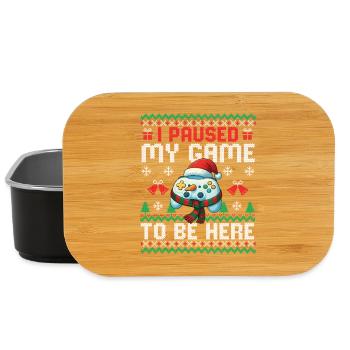 I Paused My Game To Be Here Gaming Christmas Gamer - Lunch Box - black - Front