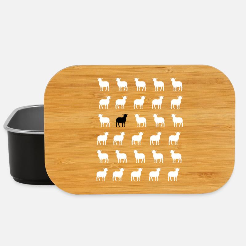White and black sheep - Lunch Box - black
