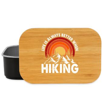 Hiking Hiker Mountaineer Gift - Lunch Box - black - Front