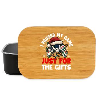 I Paused My Game Just For The Gifts Gaming Xmas  - Lunch Box - black - Front
