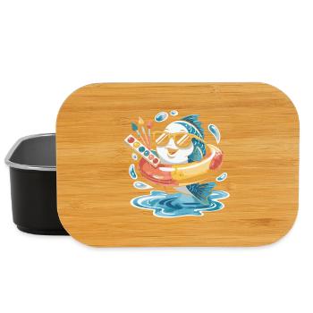 Poisson coloré avec lunettes de soleil - Boîte à goûter - noir - Devant