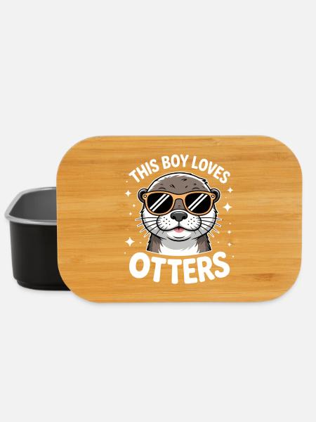 Loutre disant les gars drôle loutre cadeau - Boîte à goûter - noir