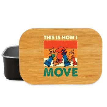 Colorful Chess Pieces Move - Lunch Box - black - Front