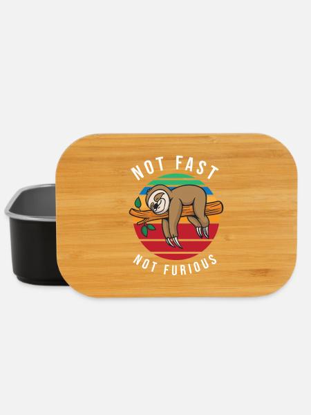 funny sloth not fast not furious - Lunch Box - black