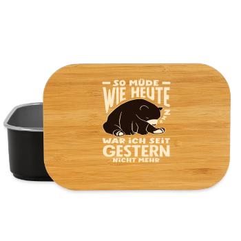 As tired as today bear saying - Lunch Box - black - Front