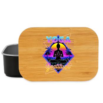 Neon Yoga Gratitude Retro - Lunch Box - black - Front