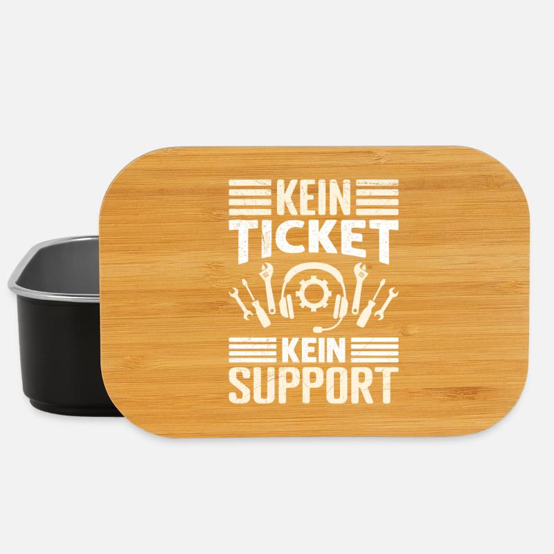 Nerd Computer KEIN TICKET KEIN SUPPORT LUSTIG - Lunch Box - Schwarz