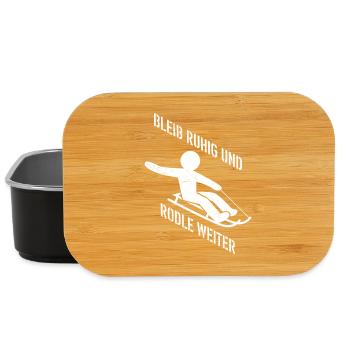 Schlitten BLEIB RUHIG UND RODLE WEITER LUSTIG - Lunch Box - Schwarz - Vorne