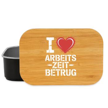 J’aime Temps de travail Fraude Pas de crime Bureau de l’emploi - Boîte à goûter - noir - Devant