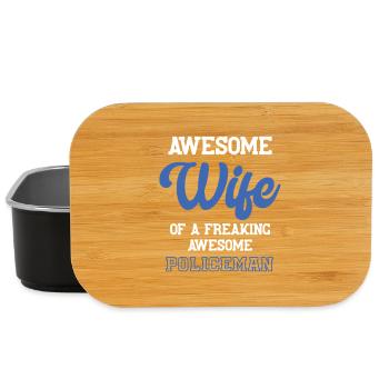 Strong woman: wife of a police officer - Lunch Box - black - Front