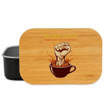 Erstmal Kaffee Niemand Verletzt Lustig Spruch - Lunch Box - Schwarz - Vorne